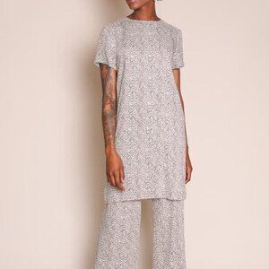 Jenni Kayne Leopard T-Shirt Dress Women Size Small 100% Viscose MSRP $275